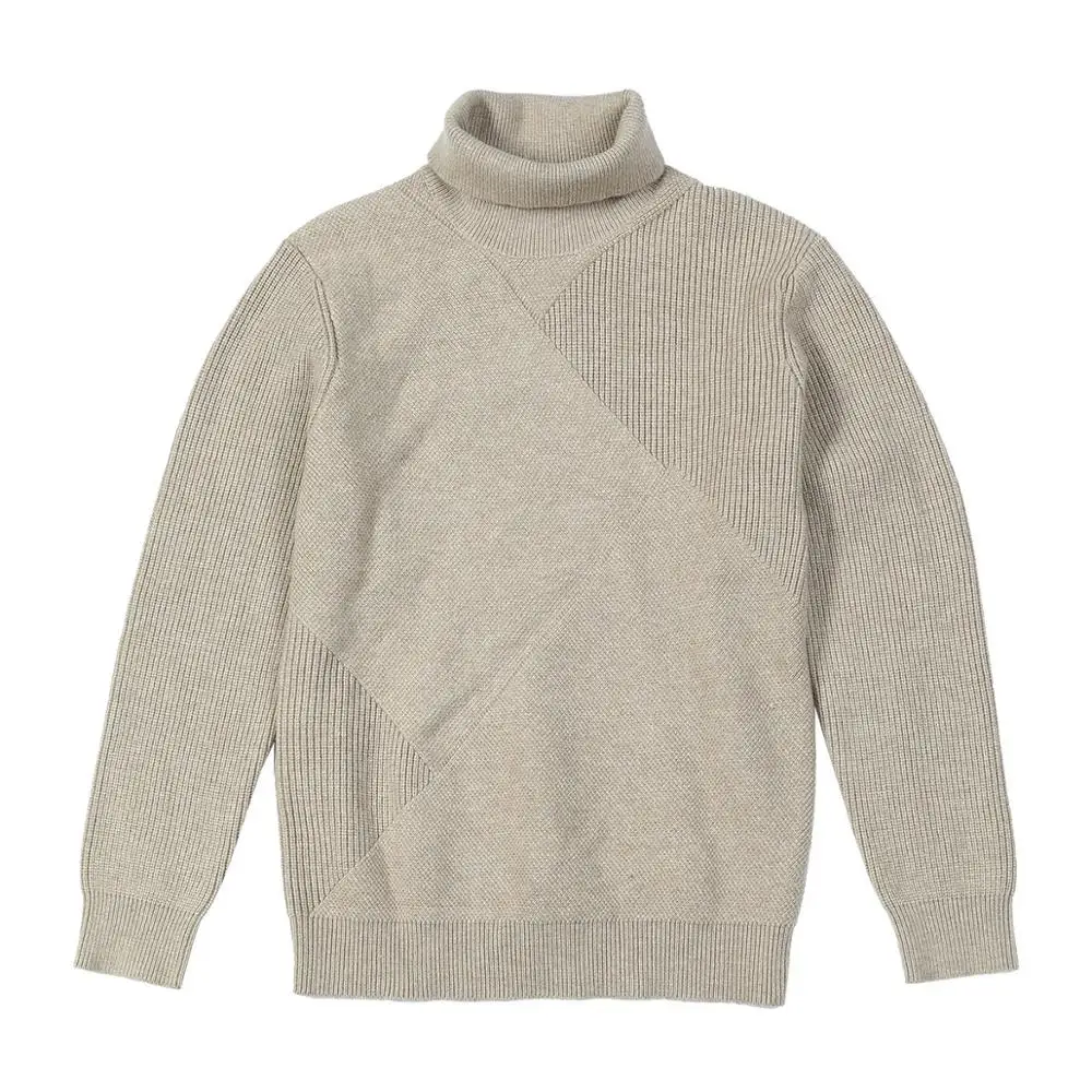 SIMWOOD, осенне-зимний свитер с высоким воротником в стиле пэчворк, Мужской Жаккардовый трикотажный пуловер с геометрическим рисунком, не скатывается, SI980744