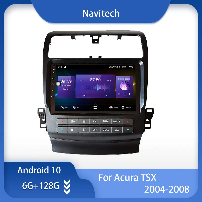 Internal carplay Android 10.0 octa core radio for TSX octa core 1024*600 Car GPS Navigation WIFI