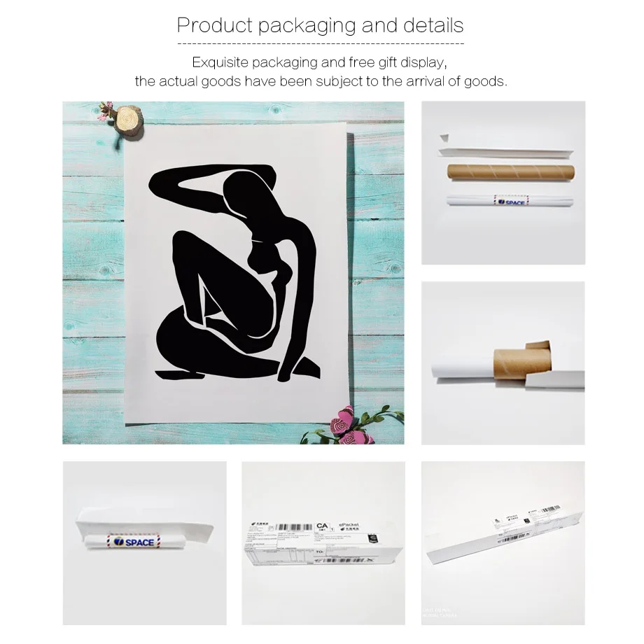 Abstract Matisse Paper Cut Coral Birds Leaves Nordic Poster Nude Wall Art Print Canvas Painting Decor Pictures For Living Room