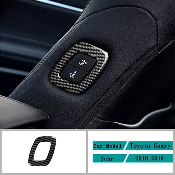 

Carbon Fiber Car Accessories Interior Seat Memory Lock Button Decals Protective Cover Trim Stickers For Toyota Camry 2018 2019