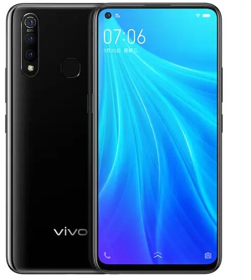 Мобильный телефон vivo Z5x, 6 ГБ, 64 ГБ, четыре ядра, 6,53 дюймов, Snapdragon 710, 16 МП, двойная камера, 5000 мАч, аккумулятор, сканер отпечатков пальцев, смартфон - Цвет: 8G 128G black