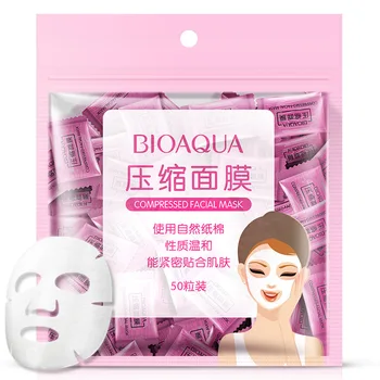 

50pcs/bag Compressed Face Mask Paper Disposable Facial Masks Papers Natural Skin Care Wrapped Masks DIY Women Makeup Fac