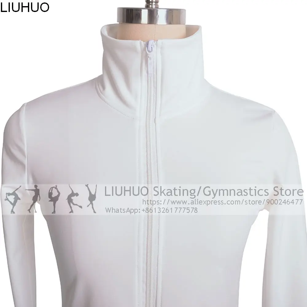 Figure Skating Jackets with Skirt Girls Children White Skiing Roller ice skating Tops for Skating Training Hoodie Practise