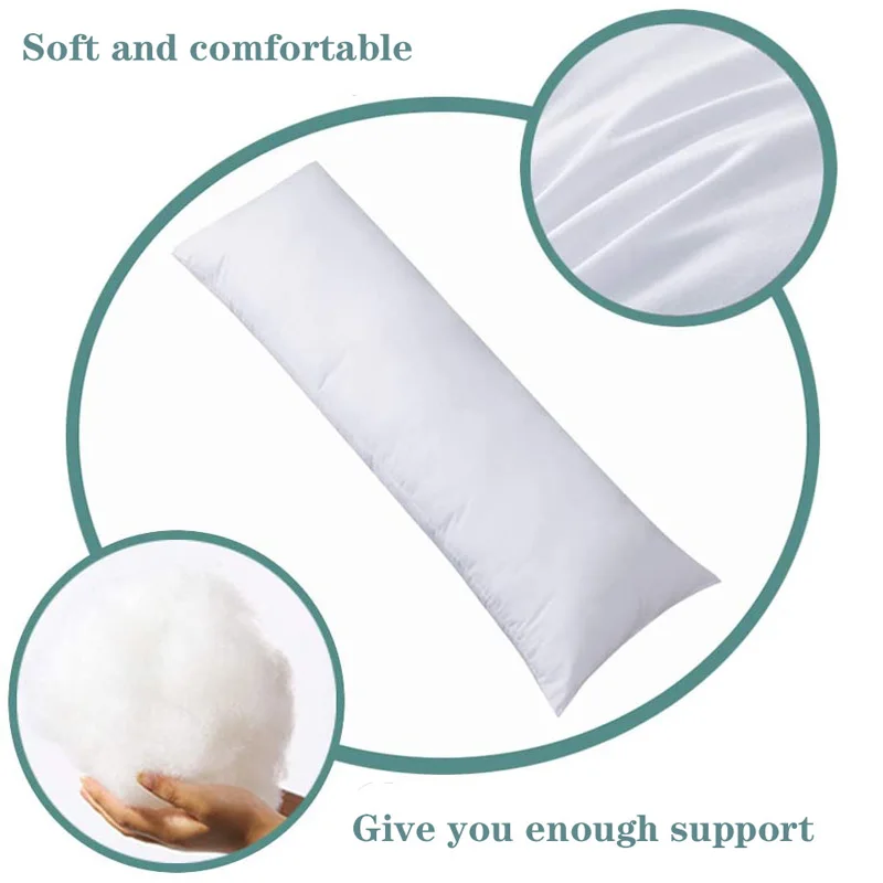 60x180cm Long Dakimakura Hugging Body Pillow Inner Insert Anime Body Pillow Core White Pillow Interior Cushion Enough Filling 3