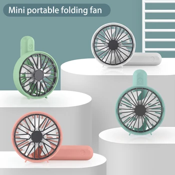 

USB Rechargeable Folding Summer Handheld Fan Mini Portable Pocket Fan Travel Outdoor Home Office Quiet Collapsible Fan