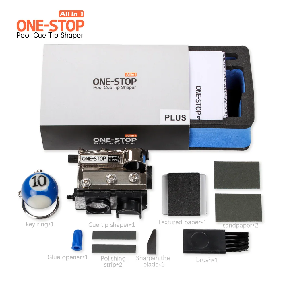 ONE STOP Billiard Tip Tool Pool Tip Repair Shaper  Tip Multifunctional in 1 for 9.3-13. 2mm Pool Cue Tip Billiard Accessories