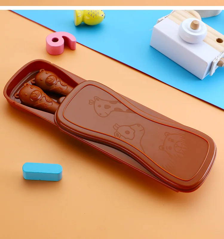 CHILDREN'S Tableware 304 Stainless Steel Cartoon ABS Handle Spoon Fork Baby Food Supplement Young STUDENT'S Portable Tableware