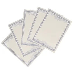 1 lot de 5Pcs Blanc A4 Certificat Papier 12K Liseré Bleu Feuille Intérieure Noyau De Papier 