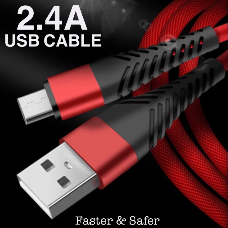 Русалки 2.4A Micro USB кабель для быстрой зарядки 1 м 2 м 3 м Дата-кабель провод для samsung huawei Xiaomi iPhone Шнур кабель USB мобильного телефона