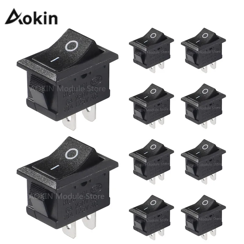 10pcs/lot KCD1 15*10mm 2PIN Boat Rocker Switch SPST Snap-in on off Micro switch Position 3A/250V | Обустройство дома