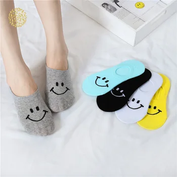 

Womail Happy Socks Unisex 1Pairs Comfortable Smile Cotton Sock Slippers Short Boat Socks DWH5