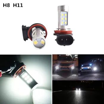

2x H11 H8 Car Fog Lights Bulb 144 LED For Toyota Corolla Avensis Rav4 Yaris Auris Hilux Prius C-hr Camry Armrest