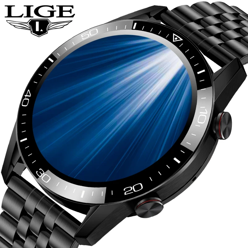 2021LIGE New Smart Watch Men Screen Heart Rate Monitor Blood Pressure Fitness tracker Sport Watch IP68waterproof Smartwatch+Box