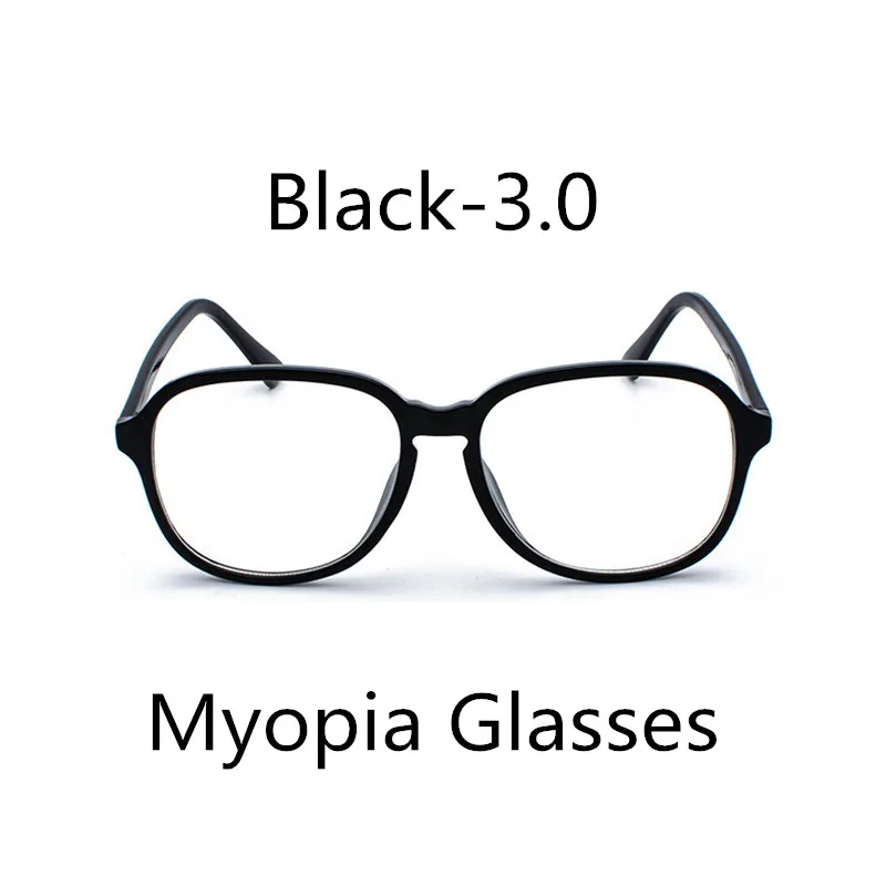 Black-3.0 Elbru, негабаритная оправа, очки для близорукости, для женщин и мужчин, ретро, прозрачная оправа, оптическая, для компьютера, близорукие очки с+ 1,0 до+ 6,0 - Цвет оправы: Black-3.0