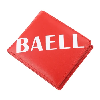 

Baellerry Letter Wallet Women Small Wallets Leather Purse Short Card Holder Money Bag Slim Wallet for Women Men Black Red Purse