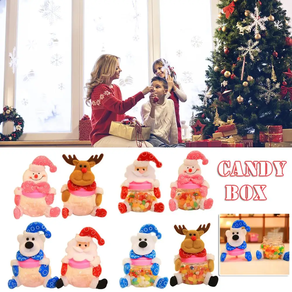 Christmas Candy Box Snowman Bear Style Party Candy Storage Case Container Decor