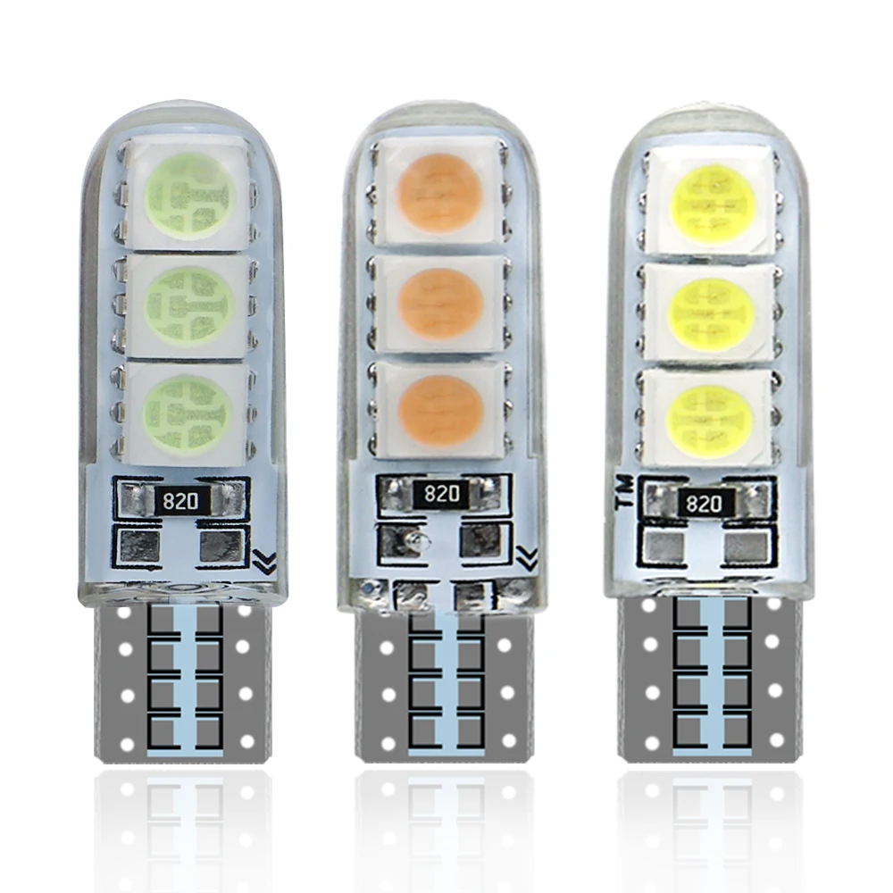 100pcs Auto T10 W5W LED car Bulbs 194 5630 6Chips COB Silicone Shell Car Marker interior Reading lamp Silica Gel Wedge Wholesale |