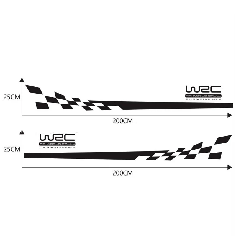 2 шт./лот, 200x25 см, автомобильные наклейки для самостоятельной сборки, гоночные полосы, камуфляжные изделия для автомобилей, виниловая пленка для автомобиля, аксессуары для автомобиля - Название цвета: Black