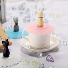 Кошка силиконовая стеклянная крышка для чашки кофейная кружка всасывающее Уплотнение Крышка