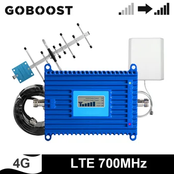 

GOBOOST 4G LTE 700 MHz Signal Booster Band 28 Network Cell Phone Cellure Amplifier Gain 70dB Repeater With Antenna 10M Cable Set