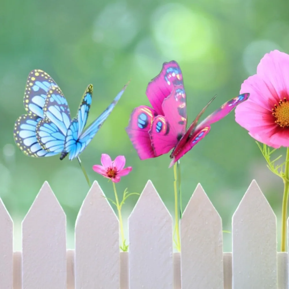 4 шт красочные 3D Искусственные бабочки садовые украшения открытый двор цветочный горшок Декор ПВХ бабочка ролик для нанесения краски