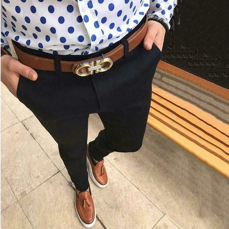 Стильные мужские облегающие деловые повседневные брюки, формальные однотонные Стрейчевые узкие брюки, мужские офисные обтягивающие длинные брюки, Steetwear