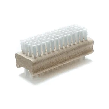 

Non-slip Wooden Two-sided Fingernail Brush Variable Length Fiber Bristles Light Wood Molded Handle Cleaning Brush