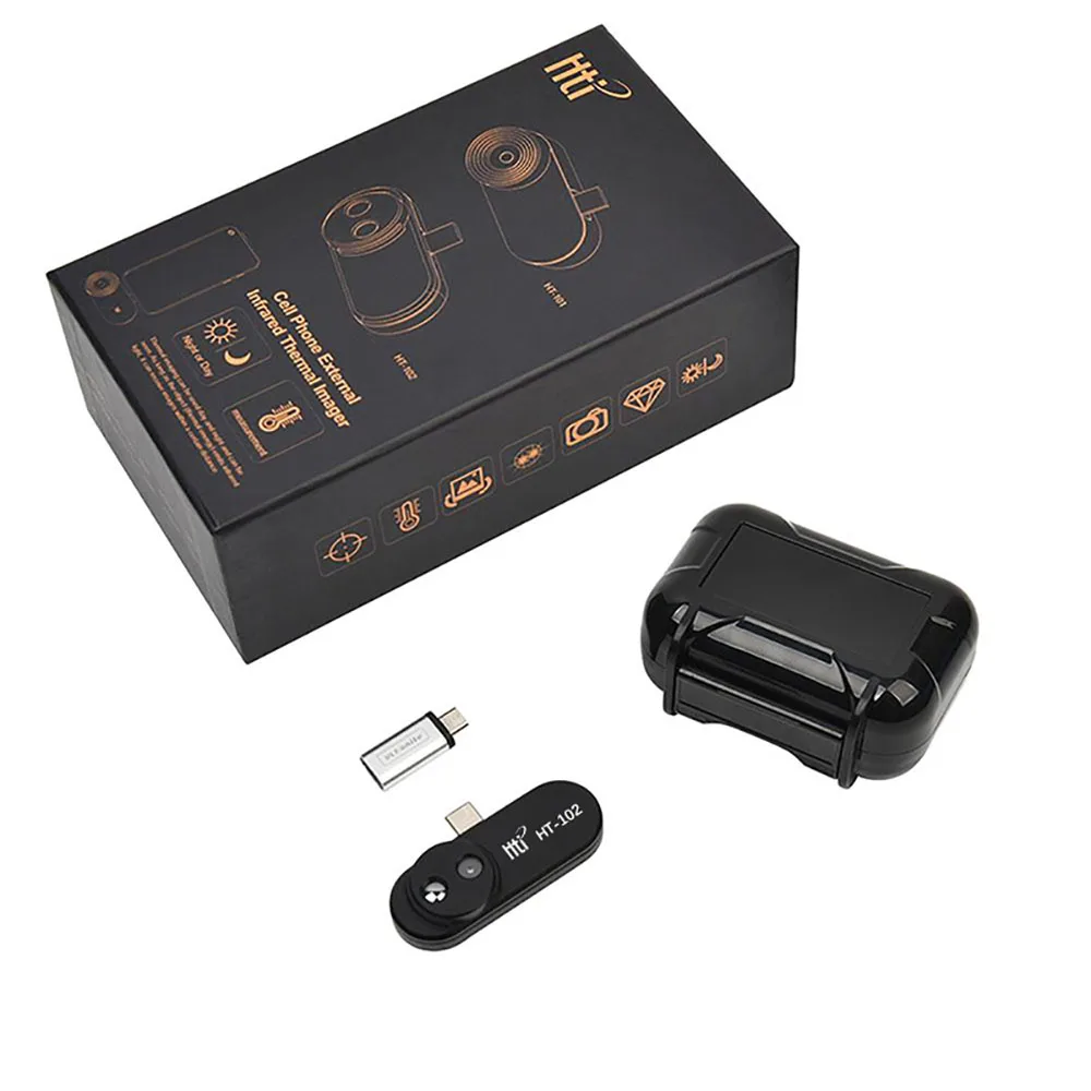 Hti HT-102 Mobile Phone External Probe IR Infrared Thermal Imaging Camera For Android Phone OTG Function With Adapter Type C New
