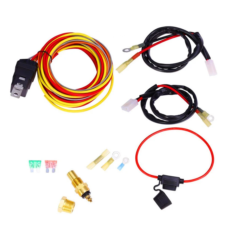 Dual Electric Cooling Fan Wiring Harness Kit 185 on 165 off Thermostat