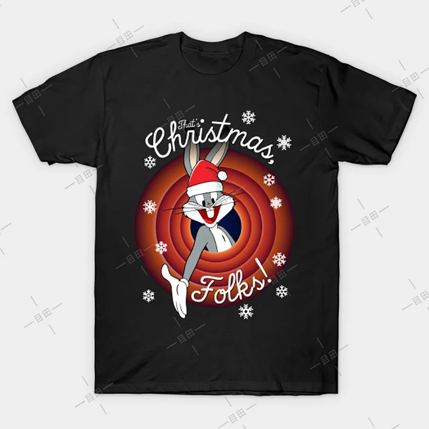 Футболка Looney Tunes That's Christmas People Bugs футболка Bunny looney tunes Рождественская шапка Санта
