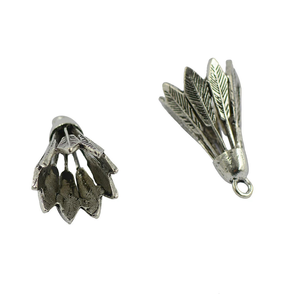 10Peces Hollow 3D Badminton Shuttlecock Birdie Sports DIY Charms Pendants