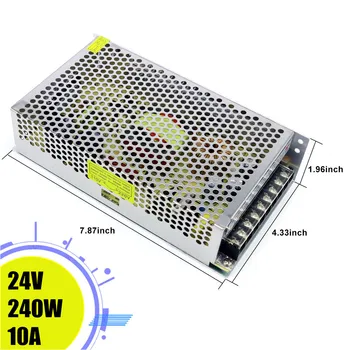 

DC Power Supply Lighting Transformer DC 24V 10A 240W For LED Strip Switching Power Supply Adapter Driver Tools Switch Power Tool