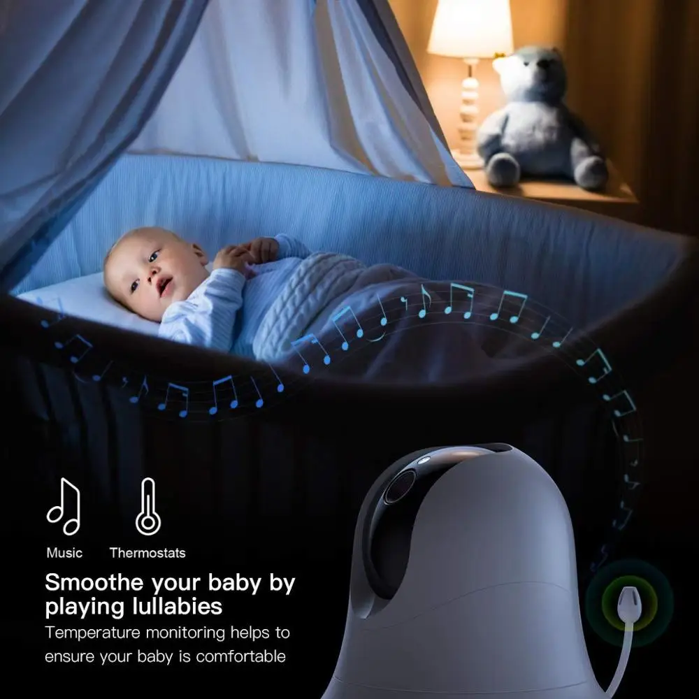 3.5 inch Large Screen Baby Monitor Infrared Night Vision Wireless Video Color Monitor with Lullaby Remote Pan-Tilt-Zoom Camera wireless baby monitor,video baby monitor