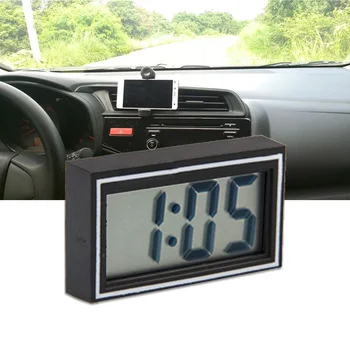 

Mini Car Digital LCD Clock Car Desk Clock Car Decoration Electronic Meter Car Dashboard Desk Clock with Adhesive Pad Date Time