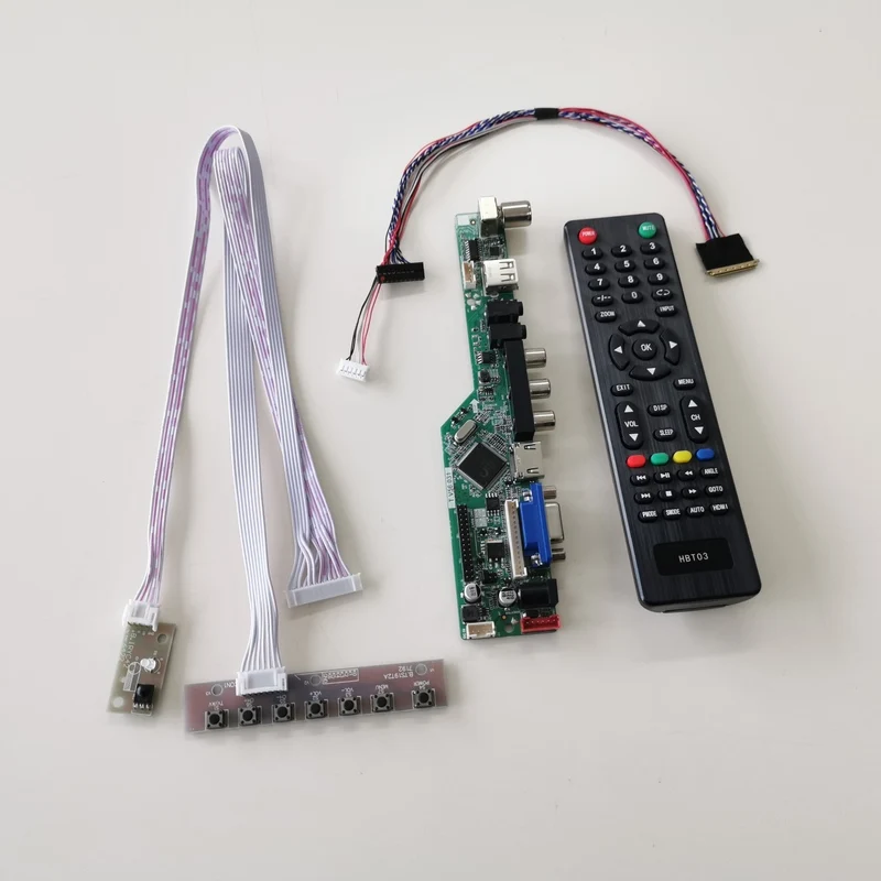 Для B156HW02 V0 V1 15," ноутбук ПК VGA+ HDMI+ AV+ USB+ RF LVDS 40Pin WLED 1920*1080 T. V56 экран контроллер привод плата DIY комплект
