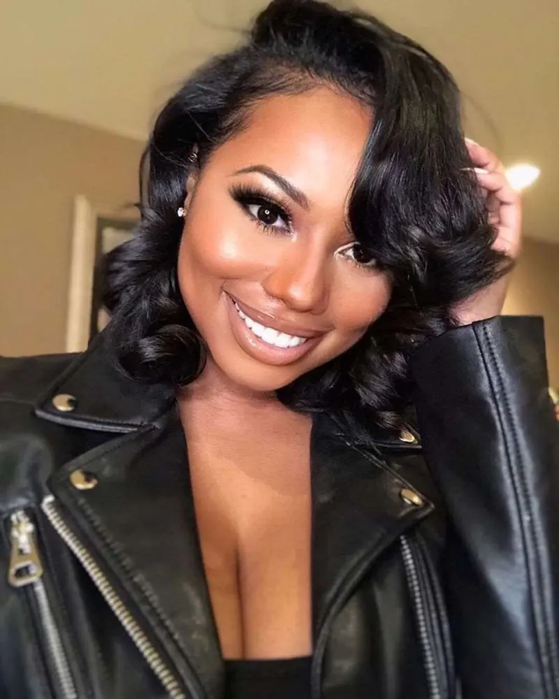 Peruvian Loose Wave Curly Human Hair Frontal Wig photo review