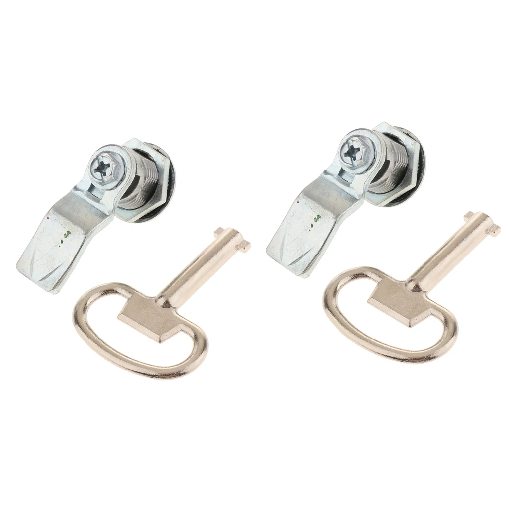 2 Electric Door Cabinet Cam Cylinder Flat Lock Shockproof Security Latch Key