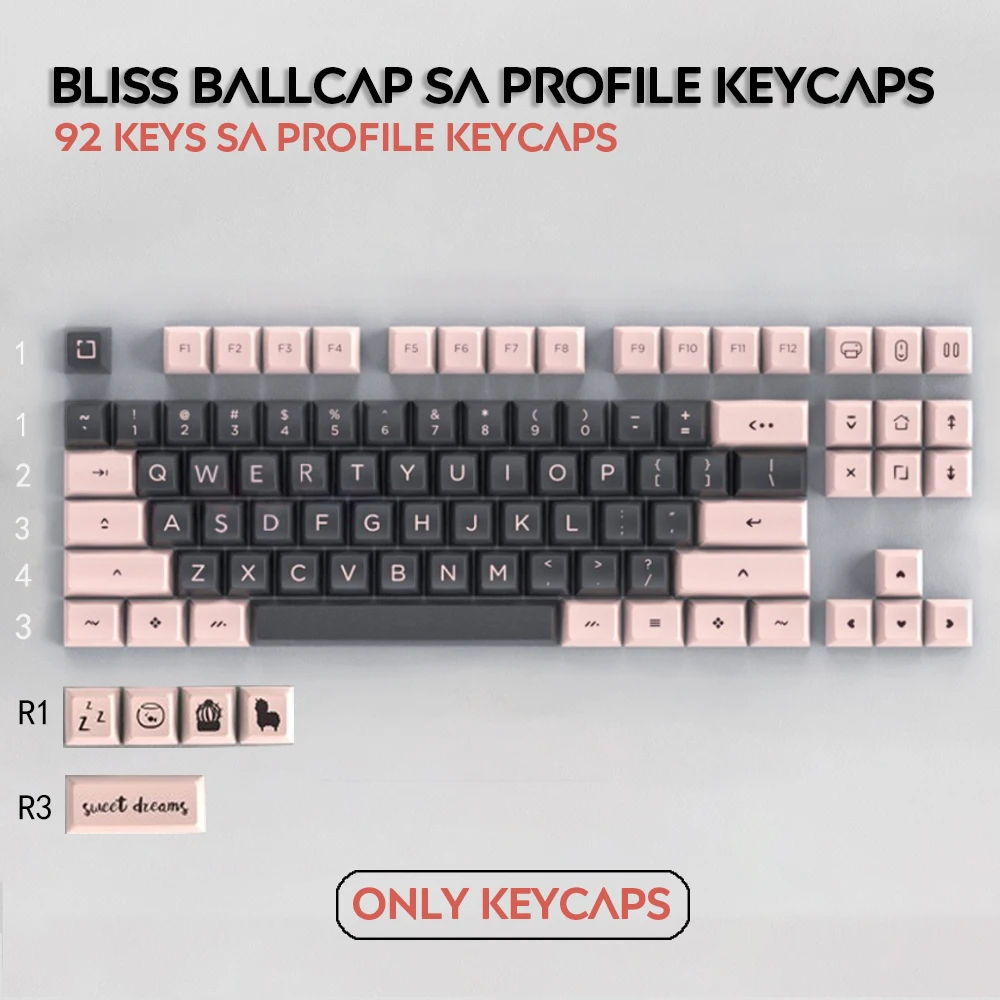 92 150 Keys Sa Profile Bliss Ball Cap Abs Keycap Personalized Sweet Dreams Keycaps For Cherry Switch Mechanical Keyboard Mice Keyboards Accessories Aliexpress