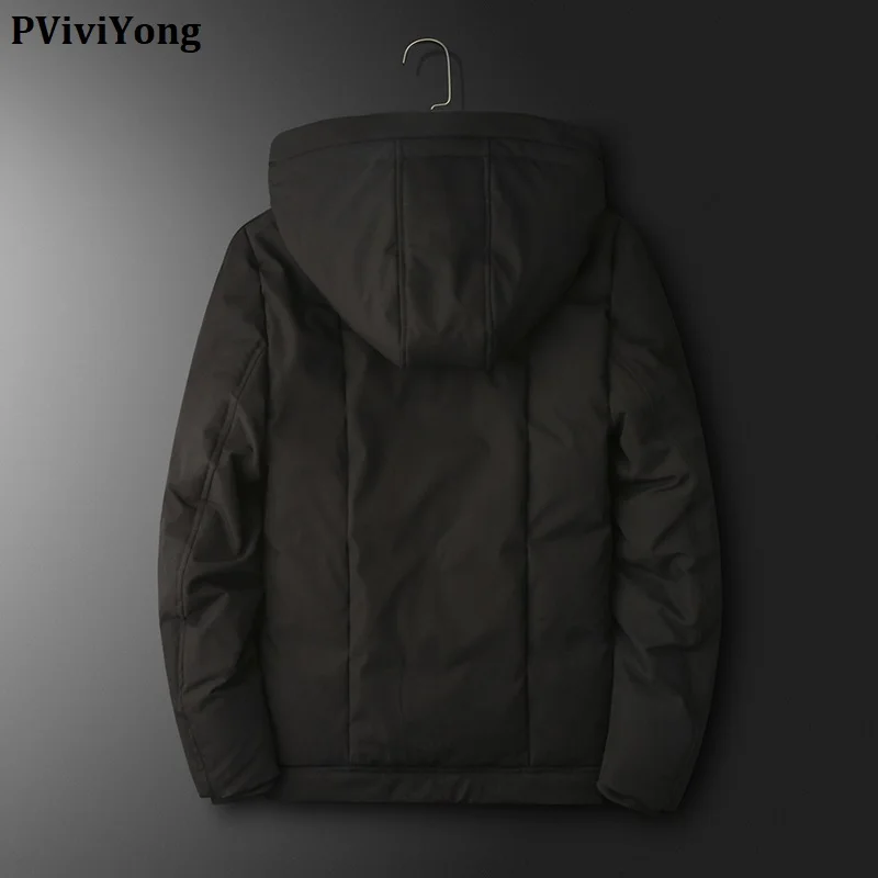 PViviYong, зимние модные куртки для мужчин, высокое качество, хлопок, короткое пальто, Мужская одежда, парка с капюшоном, M007