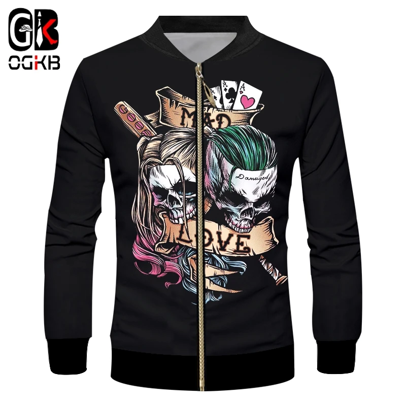 

OGKB Skull Headr Men Zipper Jacket 3D Printed Funny Hip HOP Clothing Novelty Streetwear Hooded Autumn Jackets Tracksuit 6XL