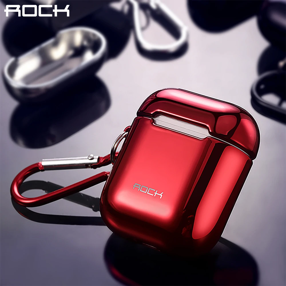 Чехол ROCK с гальваническим покрытием из ТПУ блестящий чехол для AirPods 2 1 роскошные