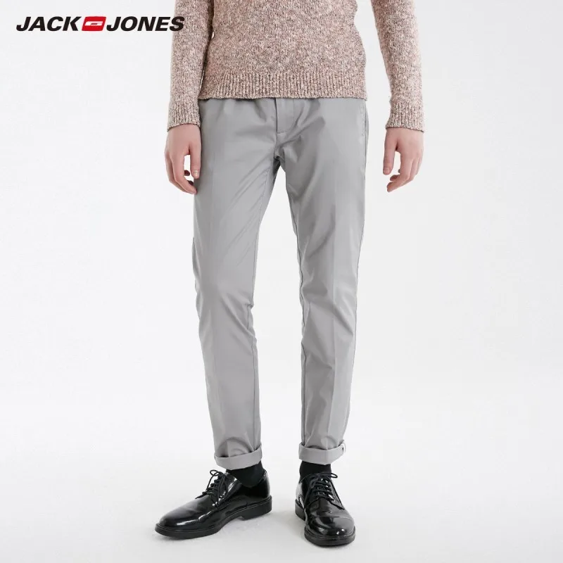 JackJones мужские Стрейчевые деловые повседневные брюки Slim Fit Мужская одежда 219114512 - Цвет: Alloy