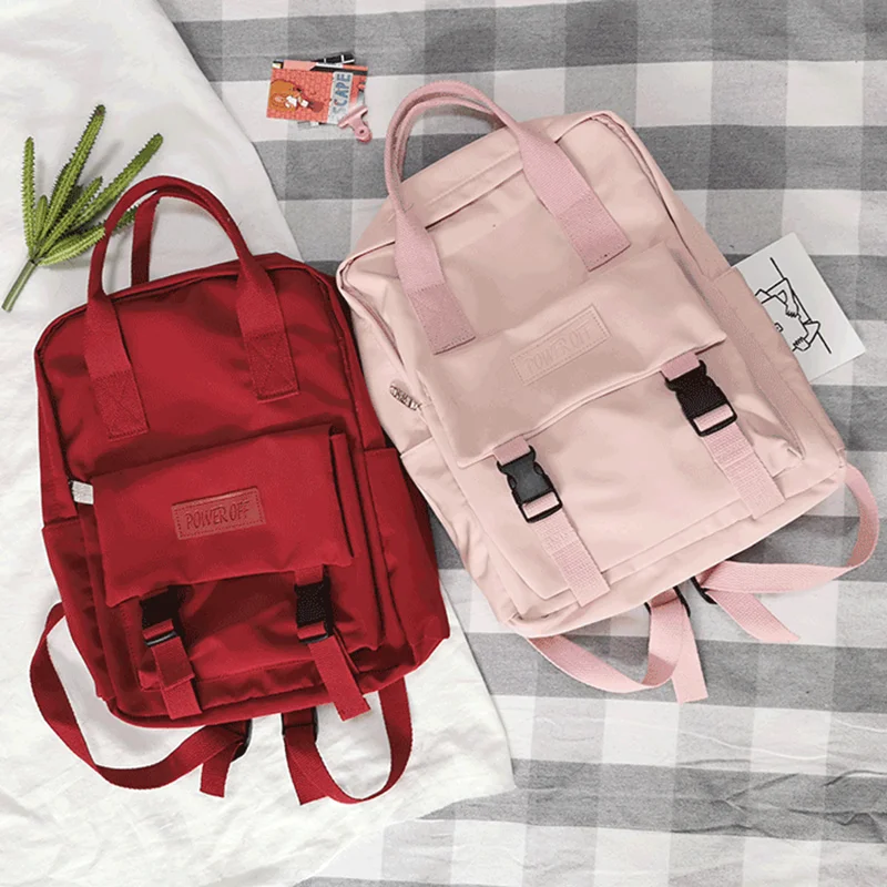 

Nylon backpack female Korean Harajuku school junior high school student bag waterproof nylon backpack computer bag