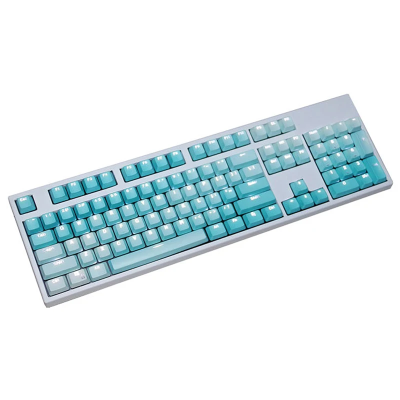 Ледяной Синий Цвет Градиент PBT Keycaps OEM Топ сторона печати двойной выстрел Fit Gateron