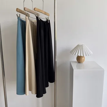 

HXJJP Summer 2020 new medium and long style retro full skirt black after the big skirt umbrella skirt woman