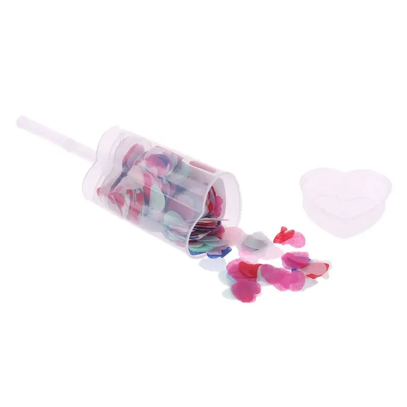 Сердце Конфетти Push Pop Контейнер Свадьба День рождения Юбилей вечерние Принадлежности Декор 72XF