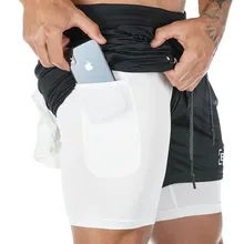 Летние спортивные двухслойные шорты для мужчин Фитнес Бодибилдинг дышащие быстросохнущие шорты для спортзала Мужская обувь для бега шорты для мужчин