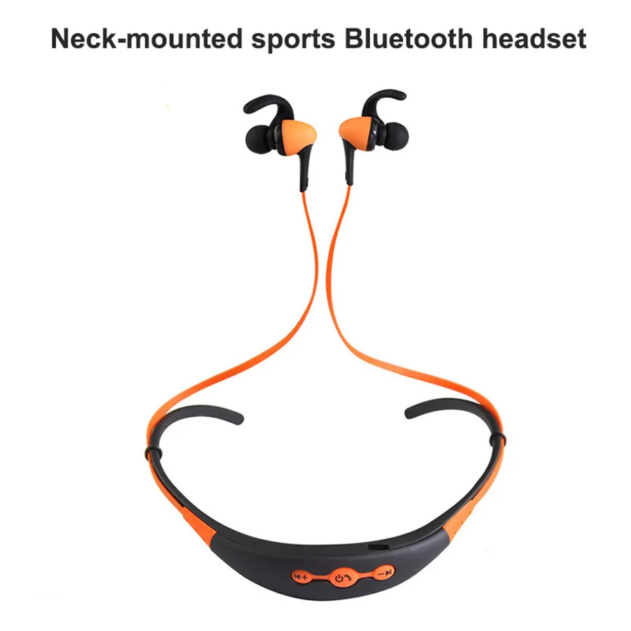 Wireless bluetooth headset stereo headset neck mounted sports bluetooth headset 4 1 one for two stereo music headset BT 54