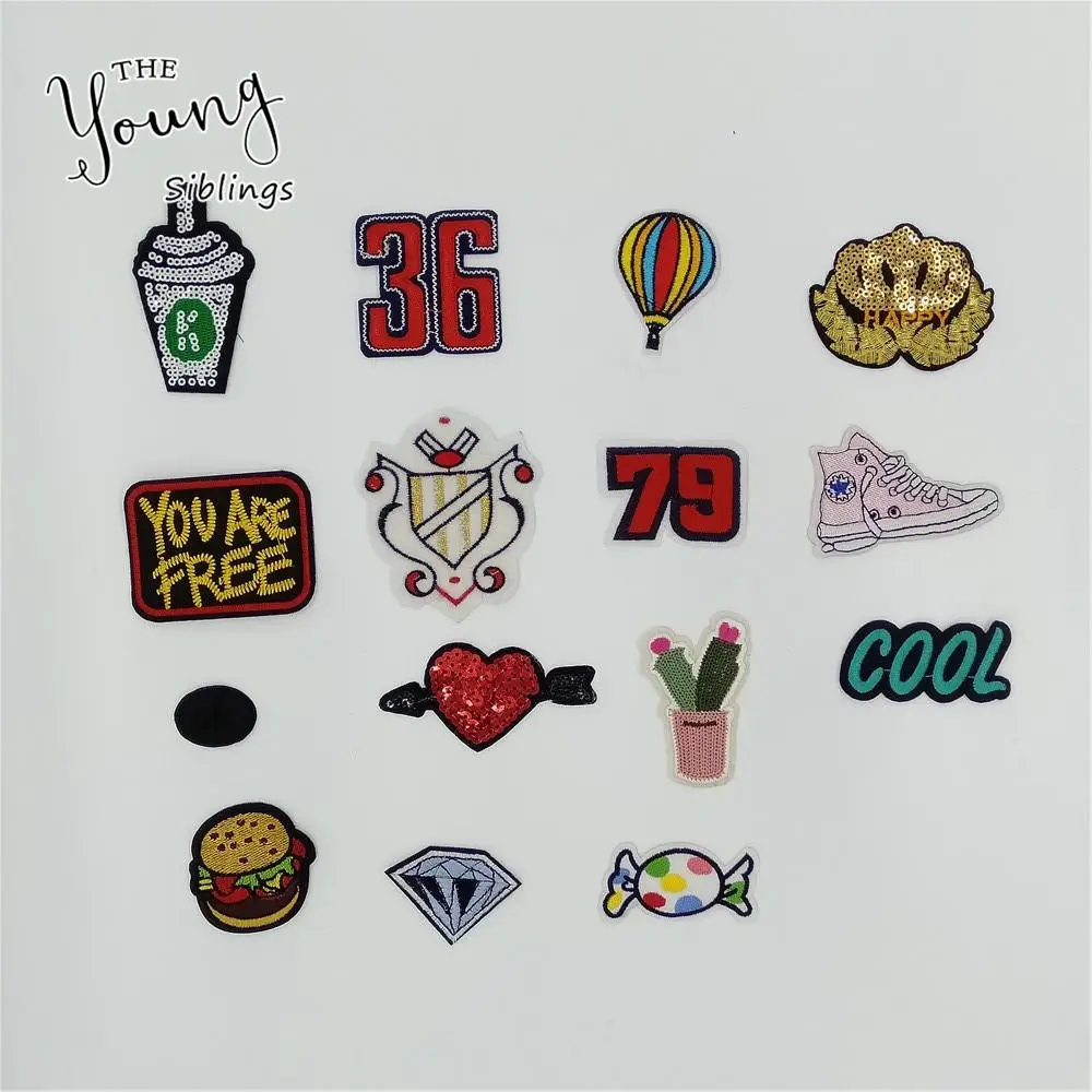 

High quality Sequins Cactus Hot melt adhesive Applique Embroidery patches stripes DIY Sewing Badges Clothing Accessory C911-C672