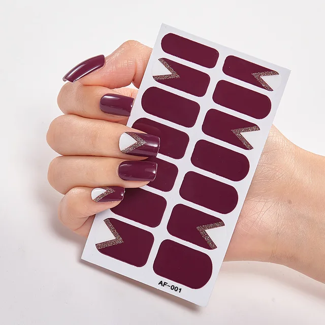 Full Cover Nail Stickers Nail Polish Nail Decoration Nails Sticker Designer Self Adhesive Nail Sticker Creative Nailart Sticker AF001